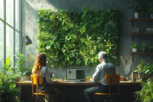 two-people-sitting-table-with-green-wall-them_683661-7360